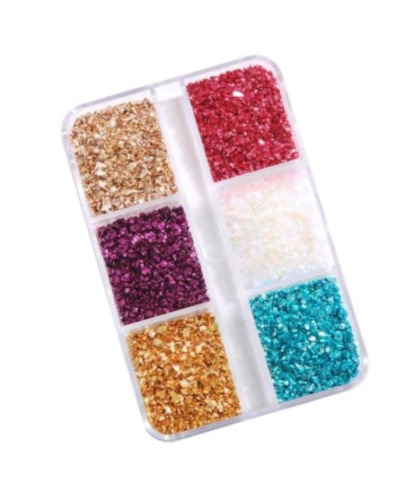 علبة أحجار كريستالية ملونة 6 الوان