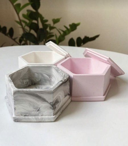 قالب علبة سداسية مع غطاية