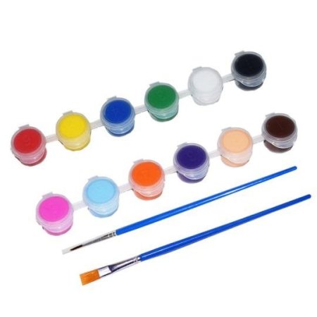 علبة ألوان 6 لون مع ريشة